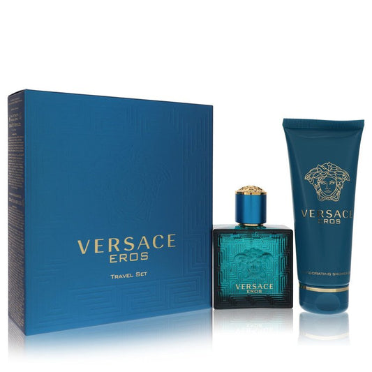 Versace Eros Gift Set - 1.6 oz Eau De Toilette Spray + 3.4 oz Shower Gel (2012)